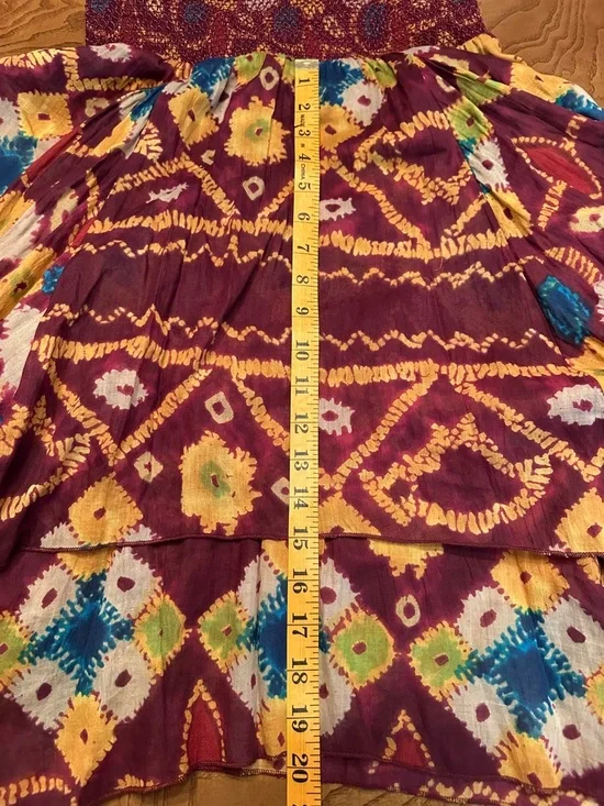 Free People Wisteria and Lattice Smocked Waist Bandhani Print Midi Dress, Boho - Picture 10 of 10